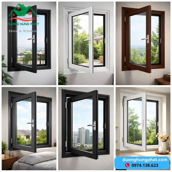 cửa nhôm Xingfa mở quay 1 cánh giá rẻ